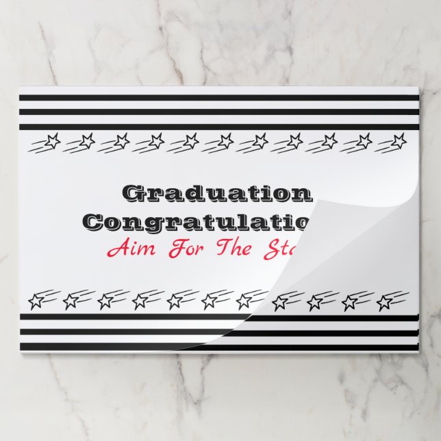 Bloc De Hojas Placemat De Papel De Graduación Blanco Y Rojo Negr (Plegada)