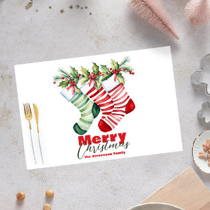 Bloc De Hojas Placemat de papel de Navidades de acciones a rayas