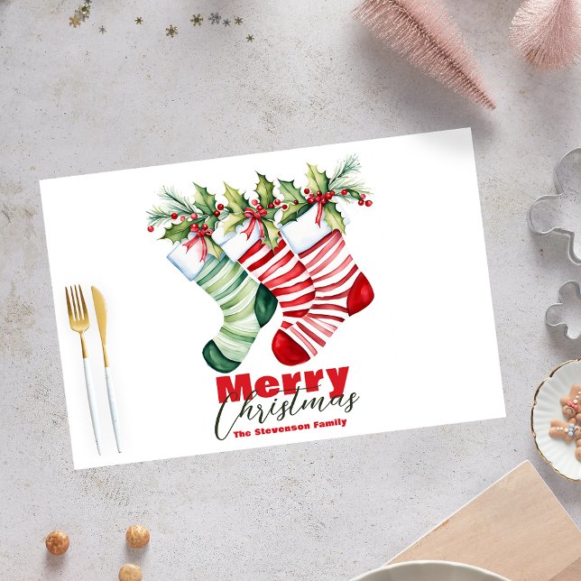 Bloc De Hojas Placemat de papel de Navidades de acciones a rayas (Subido por el creador)