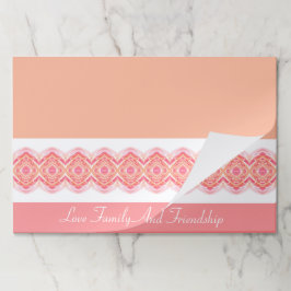 Bloc De Hojas Placemat de papel decorativo de rosado y encolado