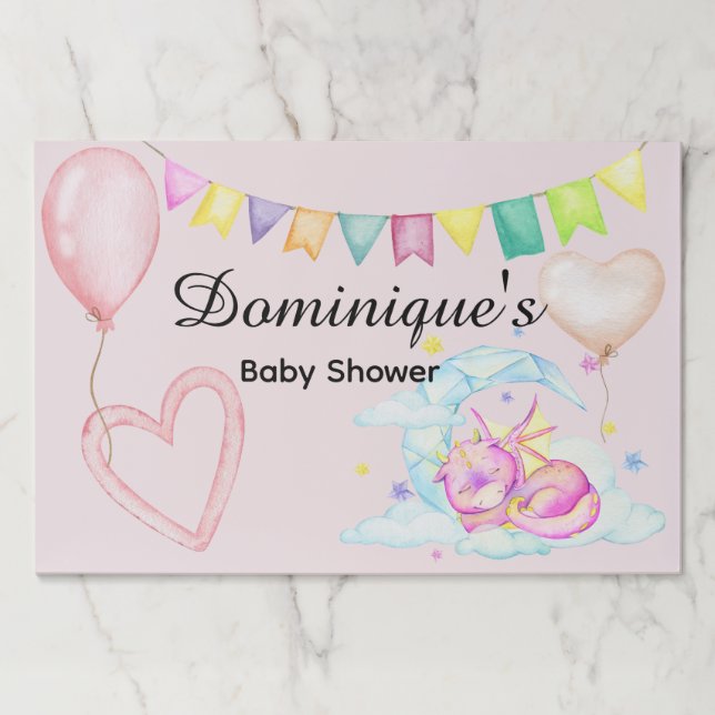 Bloc De Hojas Placemat de papel desechable de Baby Shower de Dra (Anverso)