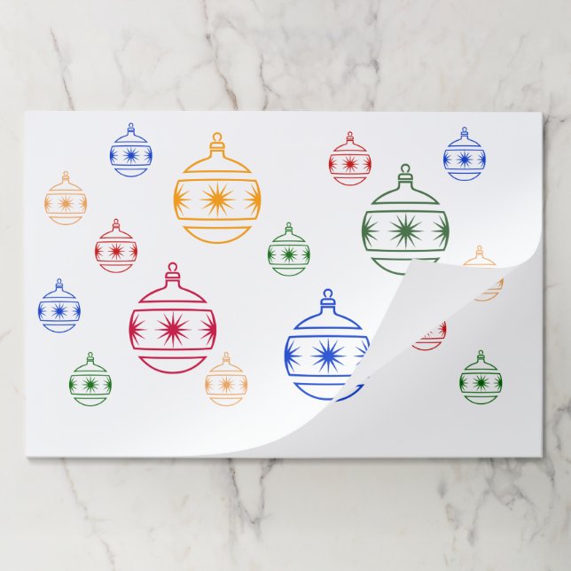 Bloc De Hojas Placemat de papel - Ornamentos de Navidad (Plegada)