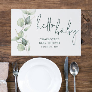 Bloc De Hojas Placemat de papel para Baby Shower botánico Eucaly