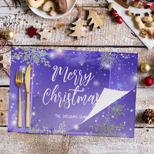 Bloc De Hojas Placemat de papel para Navidades de invierno morad