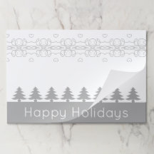 Placemat De Papel Temático De Navidades Gris Y Bla