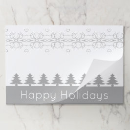 Bloc De Hojas Placemat De Papel Temático De Navidades Gris Y Bla