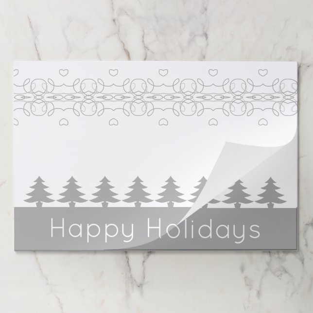 Bloc De Hojas Placemat De Papel Temático De Navidades Gris Y Bla (Plegada)