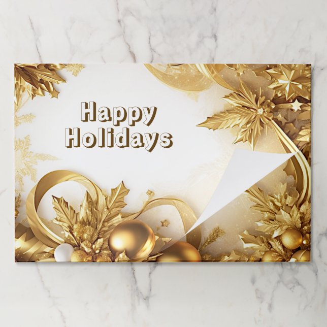 Bloc De Hojas Placemat de vacaciones de Navidades de las hojas d (Plegada)