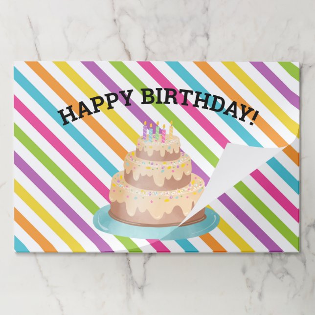 Bloc De Hojas Placemat desechable feliz cumpleaños (Plegada)