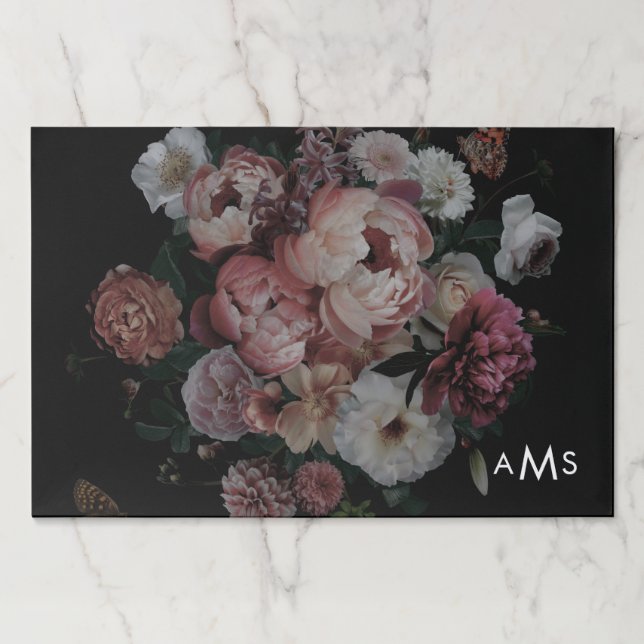 Bloc De Hojas Placemat floral oscuro (Anverso)