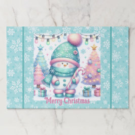 Bloc De Hojas Placemat Grandes Hojas Cuidan Navidades Snowman