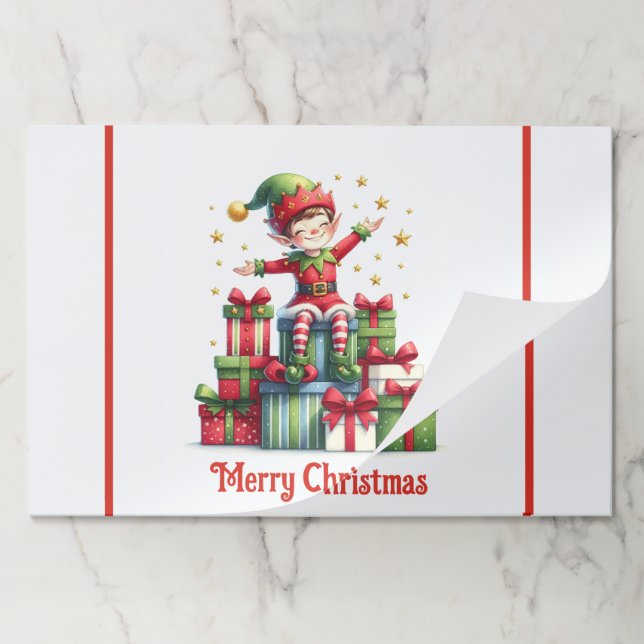 Bloc De Hojas Placemat Grandes Hojas Navidades Elf & Gifts (Plegada)