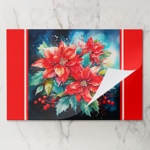 Bloc De Hojas Placemat Grandes Hojas Navidades Flores de Poinset