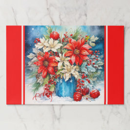 Bloc De Hojas Placemat Grandes Hojas Navidades Poinsettias