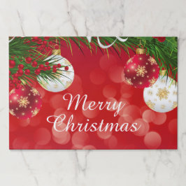 Bloc De Hojas Placemat Hojas grandes Feliz Navidad Rojo y Verde