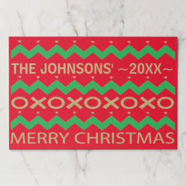 Bloc De Hojas Placemat Pad de navidad/Chevron Trees