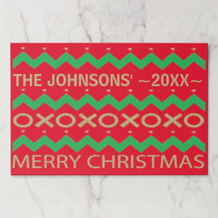 Bloc De Hojas Placemat Pad de navidad/Chevron Trees