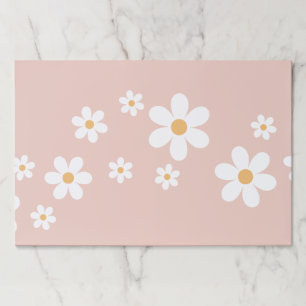 Bloc De Hojas Placemat rosa Retro Daisy