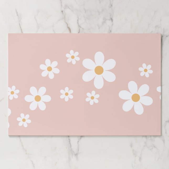 Bloc De Hojas Placemat rosa Retro Daisy (Anverso)