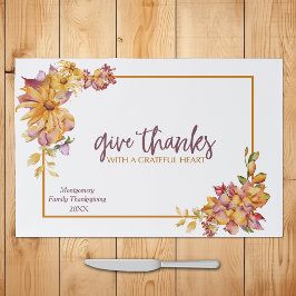 Bloc De Hojas Placemat, un periódico de acción de gracias para e