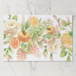 Bloc De Hojas Placematas de papel para frutas y flores botánicas