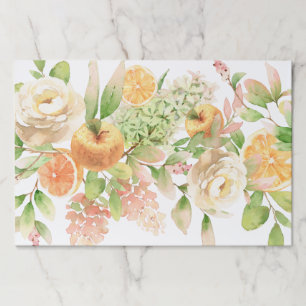 Bloc De Hojas Placematas de papel para frutas y flores botánicas