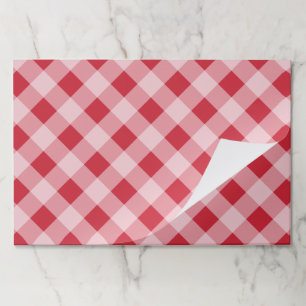 Bloc De Hojas Placemáticas clásicas de papel de Gingham rojo