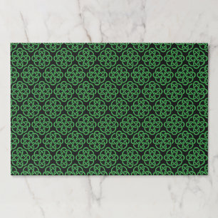 Bloc De Hojas Placemáticas de Knot de Escudo Celta verde y negro