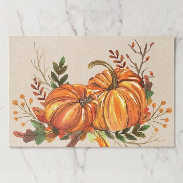 Bloc De Hojas Placemáticas de las calabazas de Acción de Gracias (Anverso)
