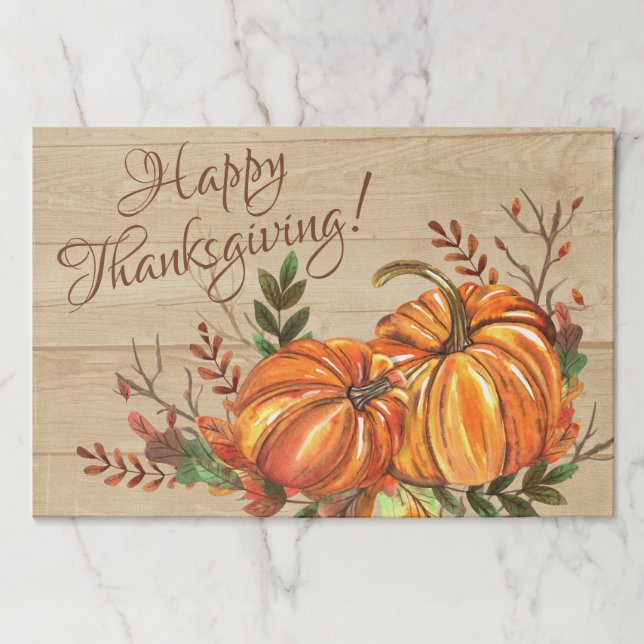 Bloc De Hojas Placemáticas de las calabazas de Acción de Gracias (Anverso)