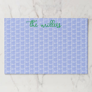 Bloc De Hojas Placemáticas de papel con patrones azules