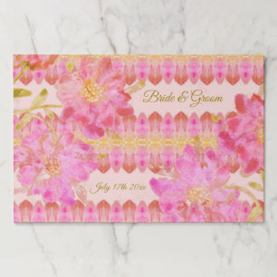 Bloc De Hojas Placemáticas De Papel De Patrón Floral Y Rosa