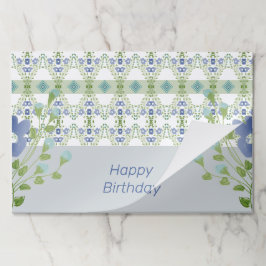 Bloc De Hojas Placemáticas de papel floral azul