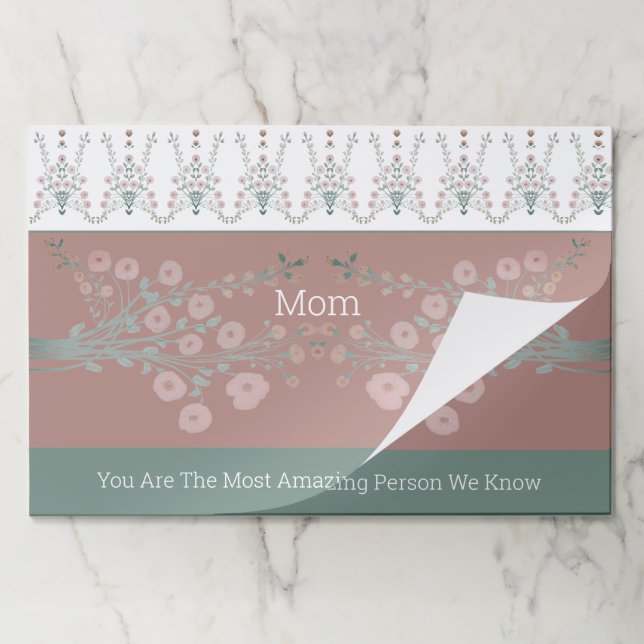 Bloc De Hojas Placemáticas de papel floral turquesa y rosada (Plegada)