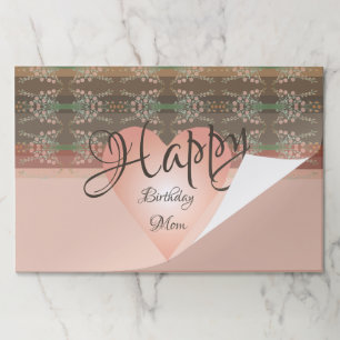 Bloc De Hojas Placemáticas De Papel Floral Y Cardíaco Rosa