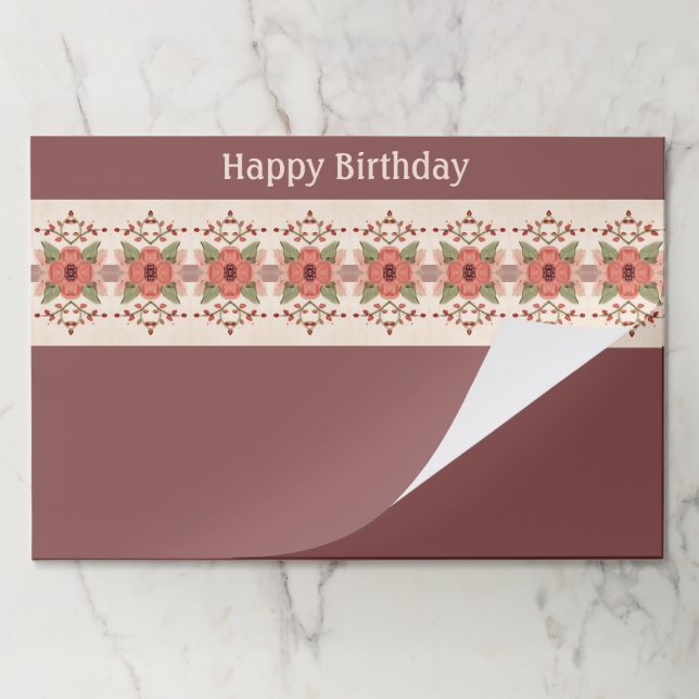 Bloc De Hojas Placemáticas De Papel Floral Y De Crema (Plegada)