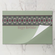 Placemáticas De Papel Gris Y Rosa Verdes