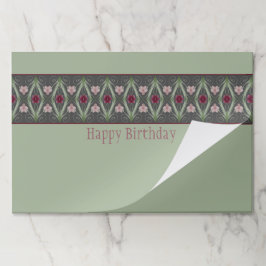 Bloc De Hojas Placemáticas De Papel Gris Y Rosa Verdes