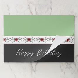 Bloc De Hojas Placemáticas De Papel Negro Claro Y Verde