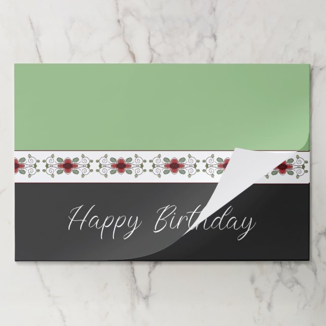 Bloc De Hojas Placemáticas De Papel Negro Claro Y Verde (Plegada)