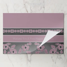 Bloc De Hojas Placemáticas De Papel Rosado Y Gris De Carbón