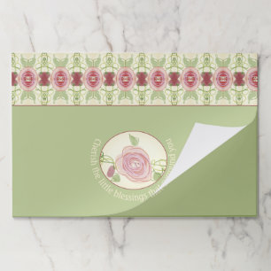 Bloc De Hojas Placemáticas De Papel Rosado Y Verde