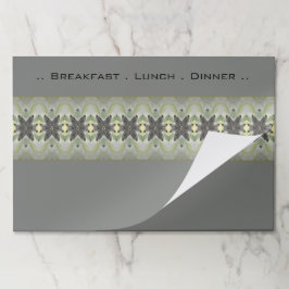 Bloc De Hojas Placemáticas de papel verde y amarillo mutado gris