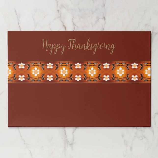 Bloc De Hojas Placemats de Papel de Acción de Gracias (Anverso)