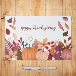 Bloc De Hojas Placemats de papel de acción de gracias en otoño