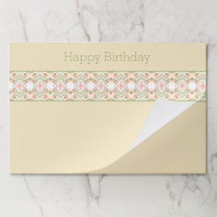 Bloc De Hojas Placemats De Papel De Color Rosa Y Verde Beige