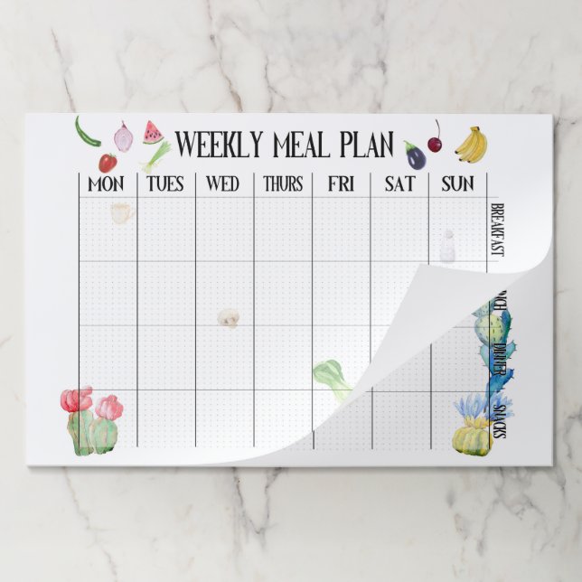 Bloc De Hojas Plan semanal de comidas (Plegada)