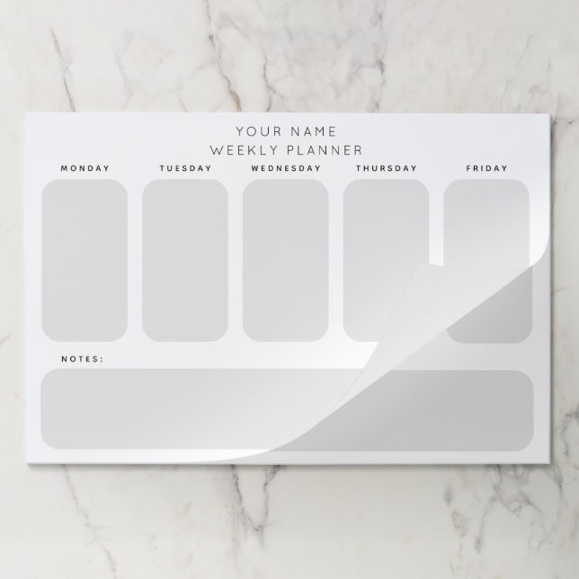 Bloc De Hojas Planificación de semana laboral Organización de Of (Plegada)