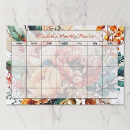 Bloc De Hojas Planificador de mes en blanco personalizado de flo