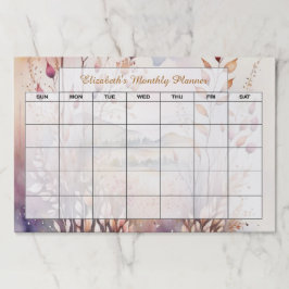 Bloc De Hojas Planificador de mes en blanco personalizado de la